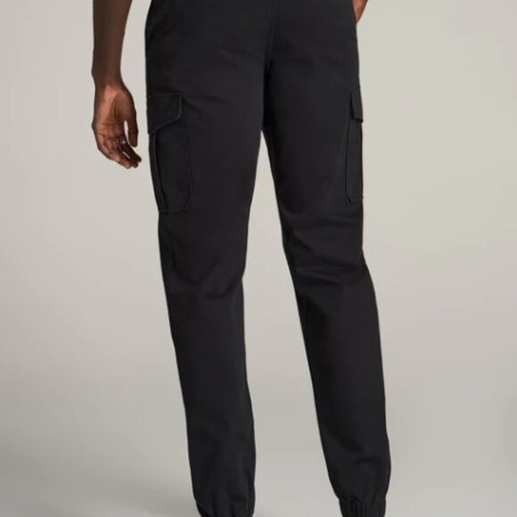 American Tall – Size 28T Black  – TAPERED-FIT Stretch Cotton Cargo Jogg - Picture 5 of 10
